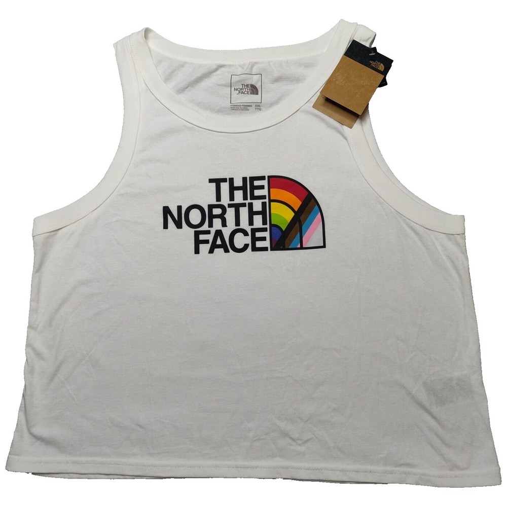 NORTH FACE PRIDE Women 2XL White Sleeveless‎ Tank Top NEW